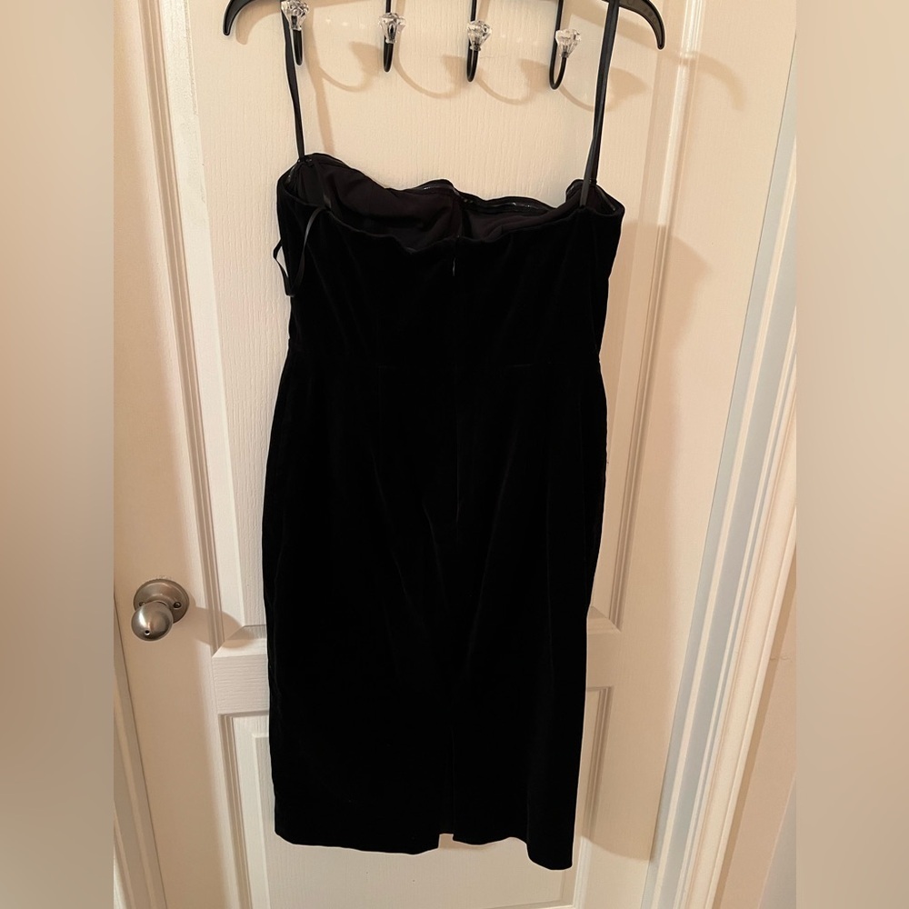BCGB MaxAzria black velvety strapless dress. Size 10.